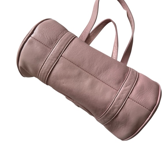 Vintage Chanel Pink Mini Bowler Barrel Leather Purse Shoulder Bag Handbag - Picture 2 of 6